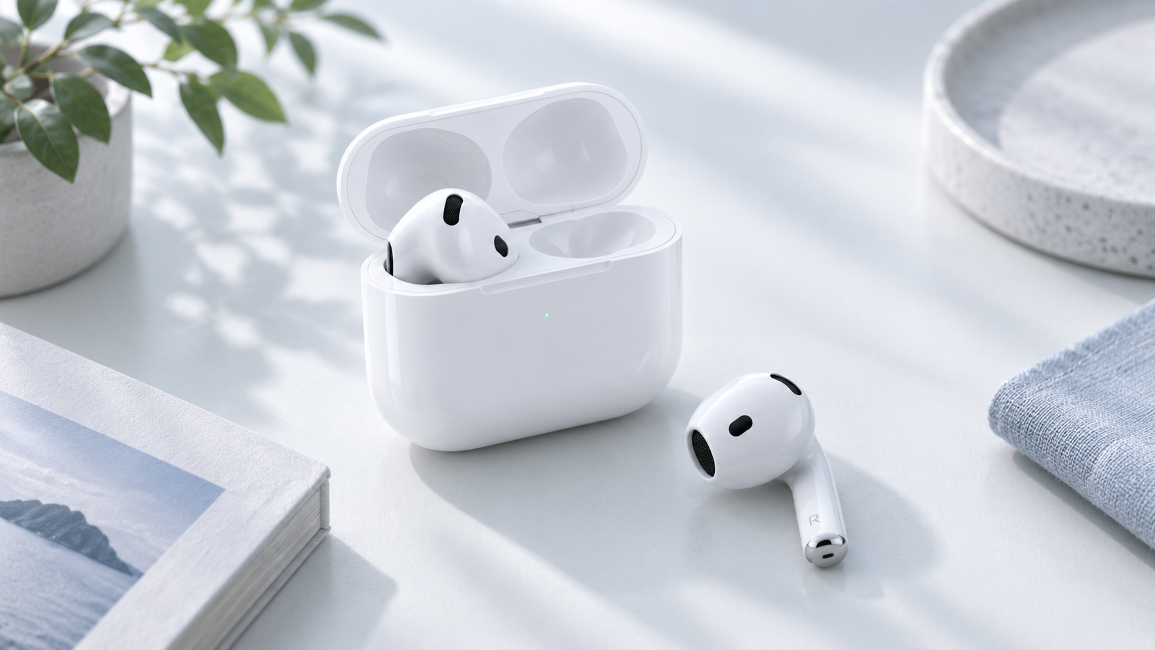 Apple AirPods 4 with Active Noise Cancellation - AI-generated product image