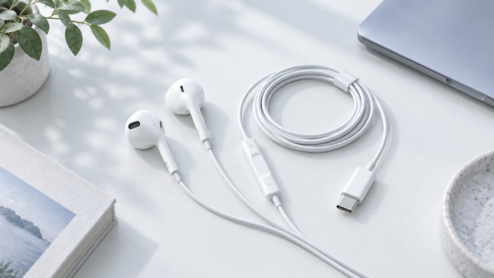 Apple EarPods with USB-C connector - AI-generated product image